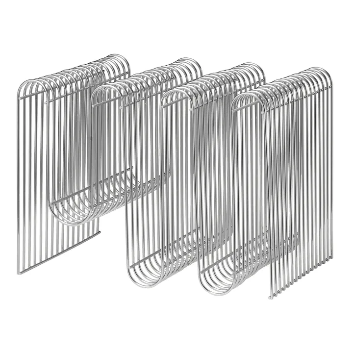 Curva newspaper stand - silver - AYTM