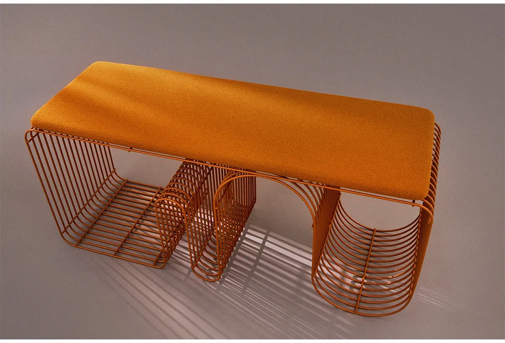 Curva seating bench 100 cm, Amber AYTM