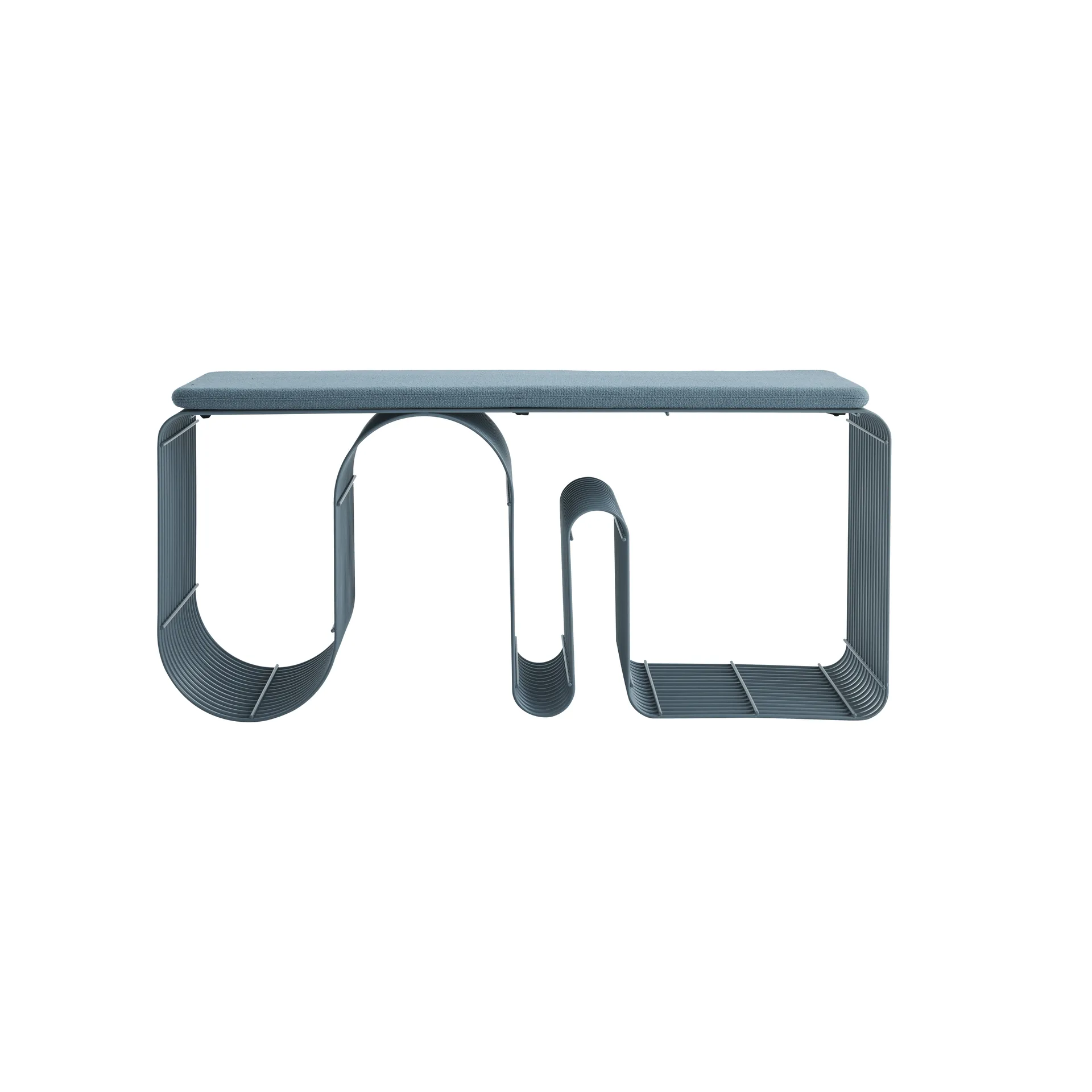 Curva seating bench 100 cm, Dusty blue AYTM