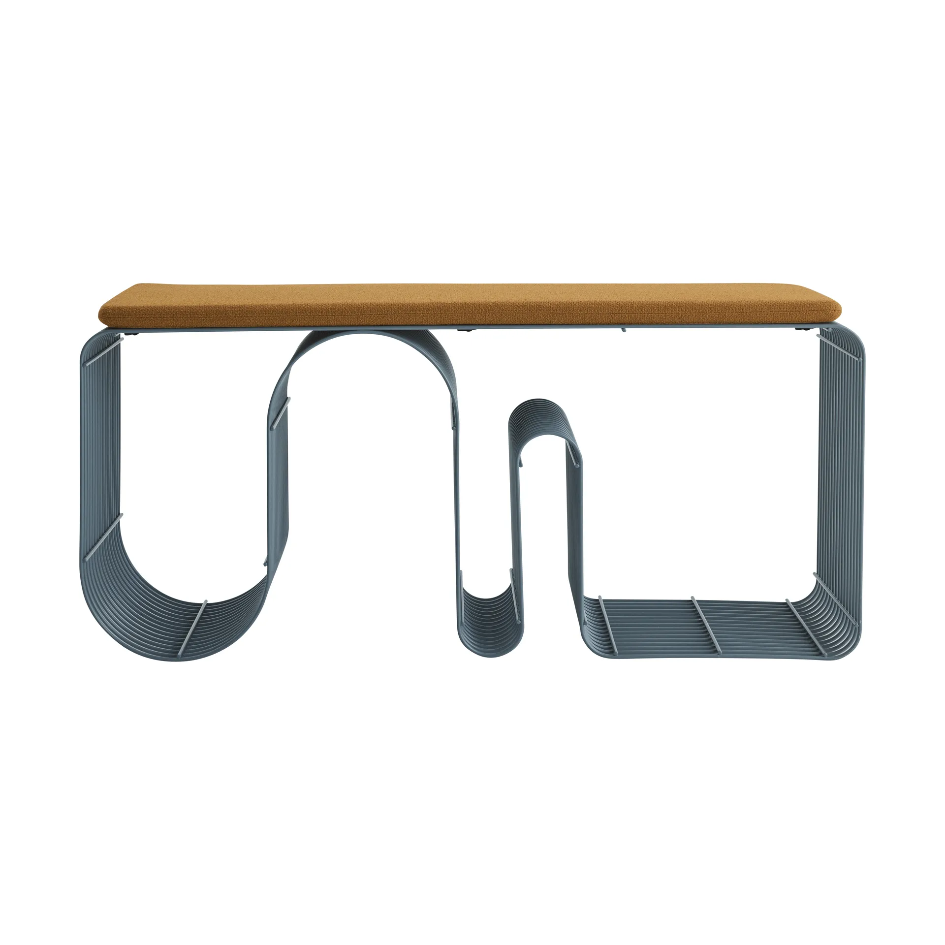 Curva seating bench 100 cm, Dusty blue AYTM