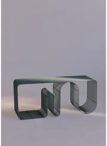 Curva seating bench 100 cm - Dusty blue - AYTM