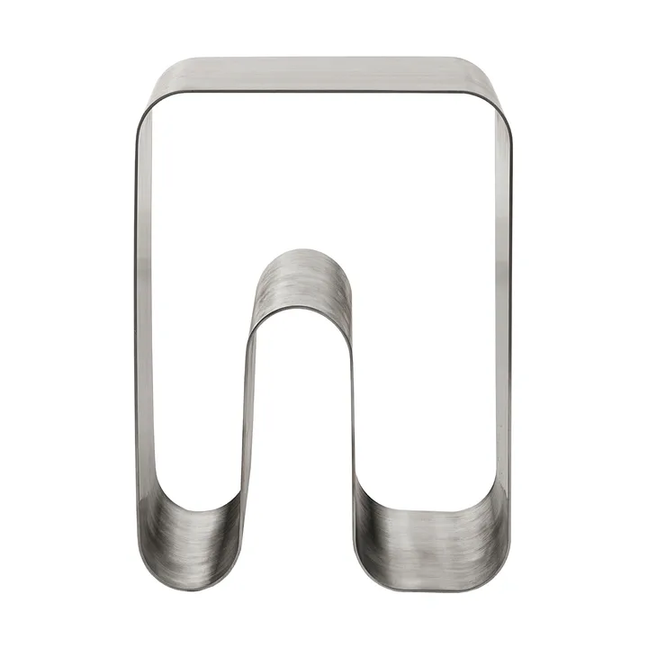Curva solid stool - Silver, 32x32x43.2 cm - AYTM
