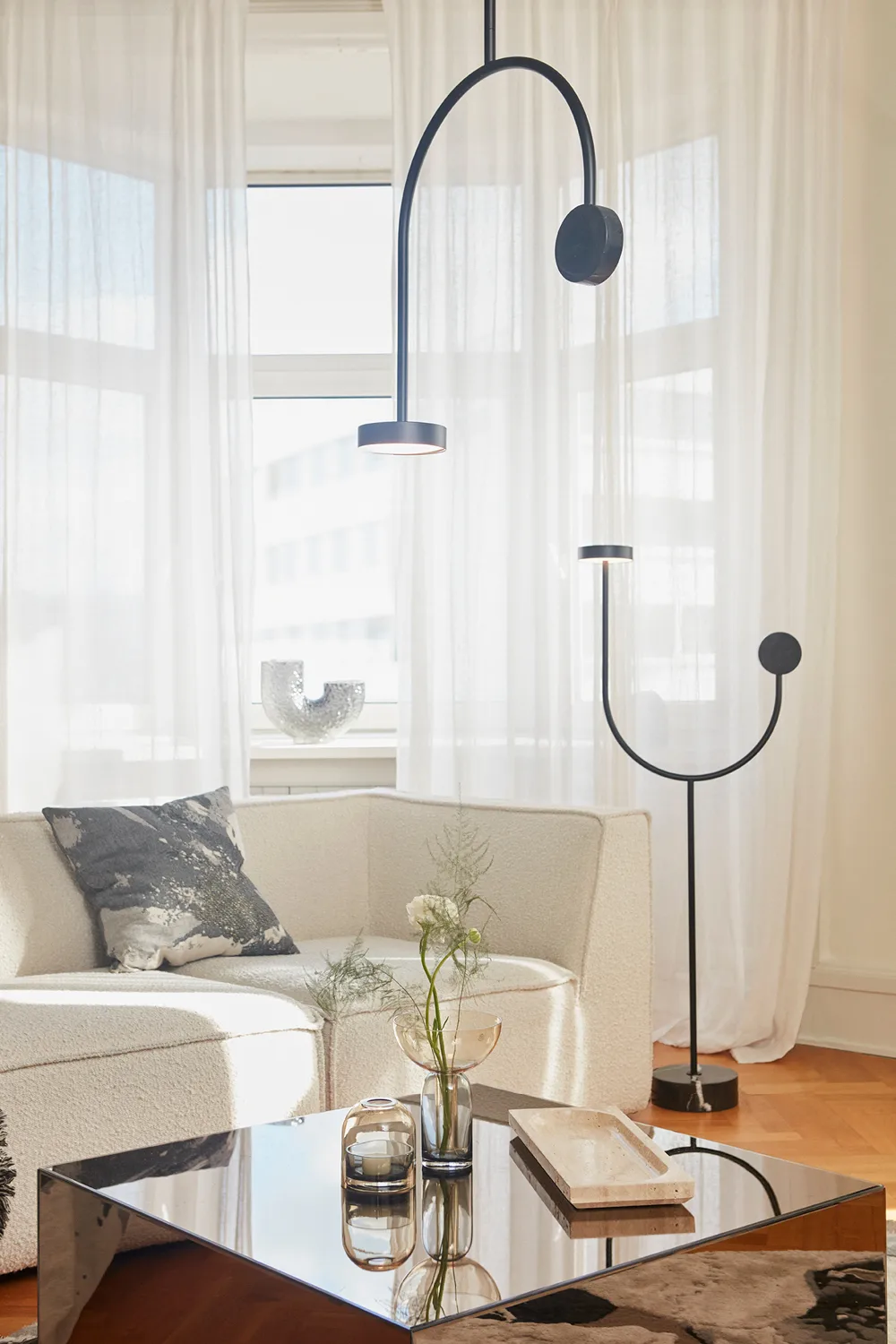 GRASIL floor lamp 51.5x127.6 cm, Black/black AYTM