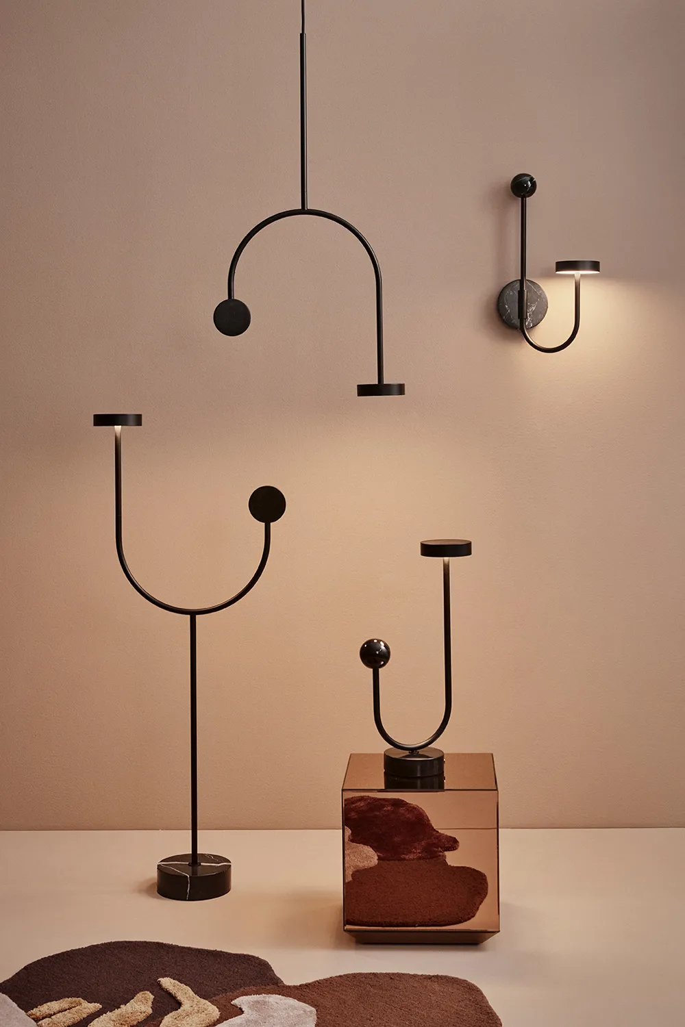 GRASIL floor lamp 51.5x127.6 cm, Black/black AYTM