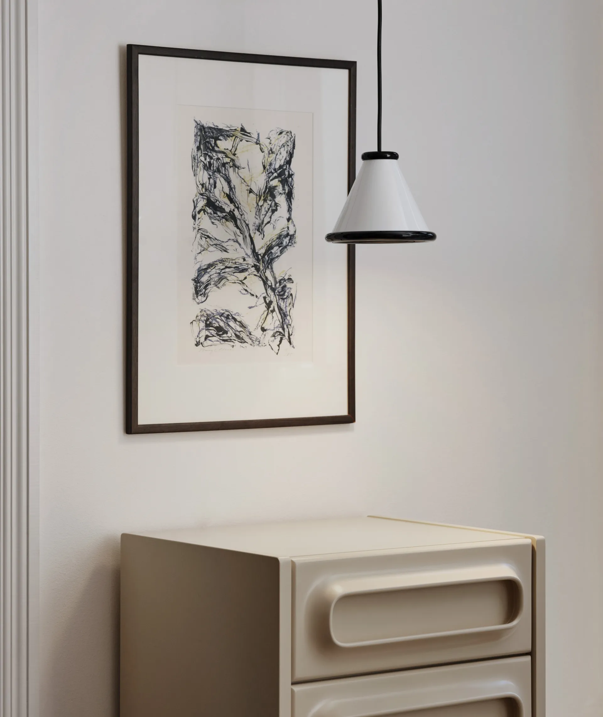 Belle pendant Ø15 cm, Glossy white-glossy black Belid