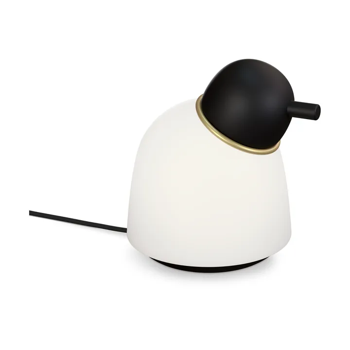 Bird table lamp 21.5 cm - Black-brass-opal glass - Belid