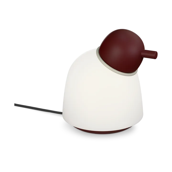 Bird table lamp 21.5 cm - Dark red-sand-opal glass - Belid