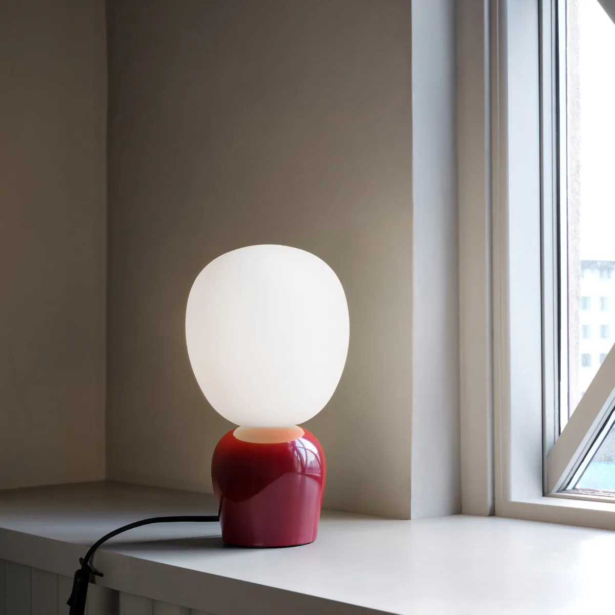 Buddy table lamp opalglass, Burgundy Belid