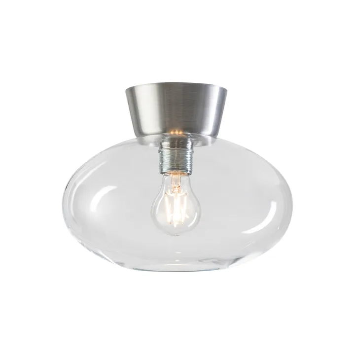 Bulllo ceiling lamp clear glass Ø27 cm - Aluminium - Belid