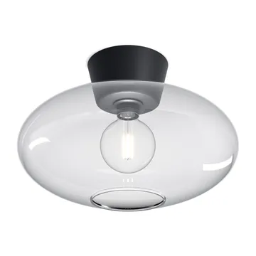 Bullo ceiling lamp XL clear glass Ø38 cm - Matte black - Belid
