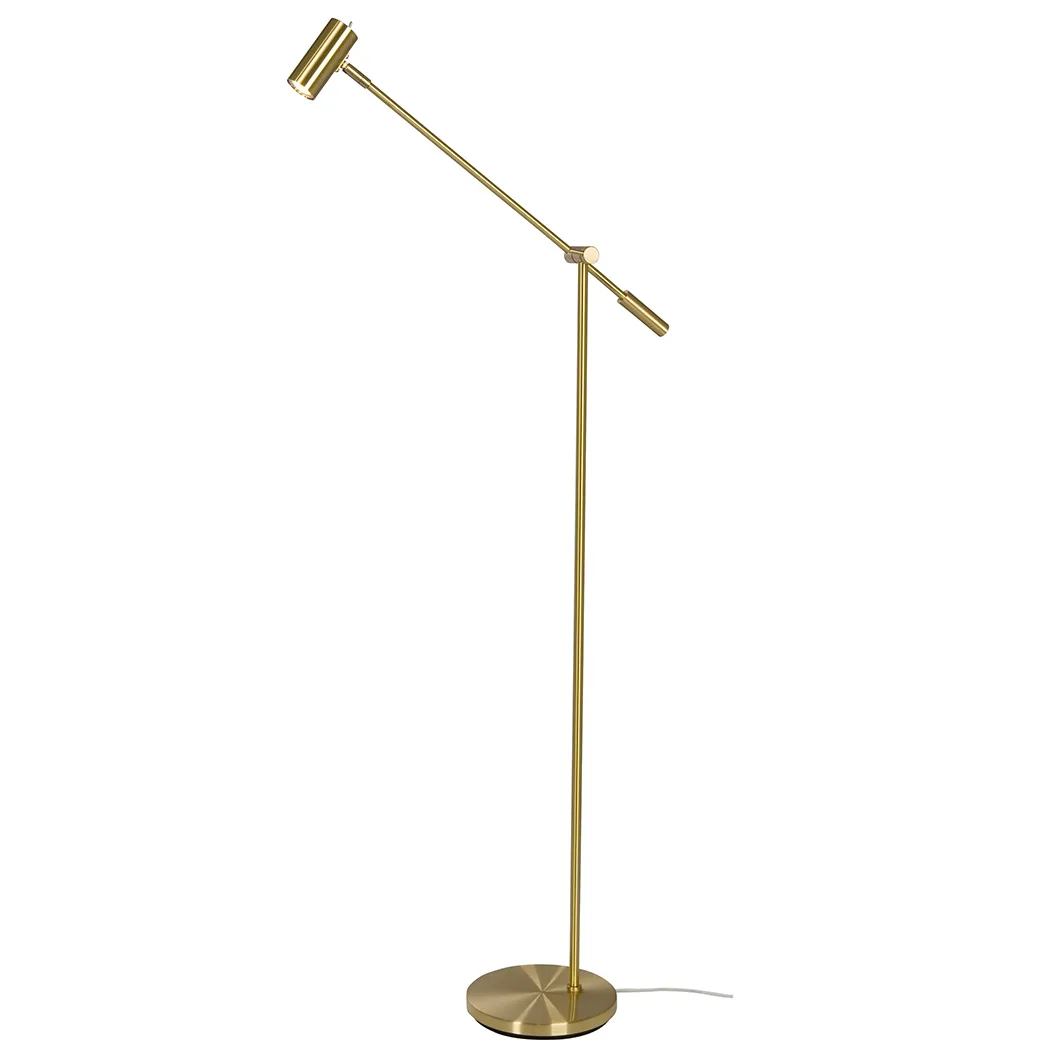 Cato floor lamp, polished brass Belid
