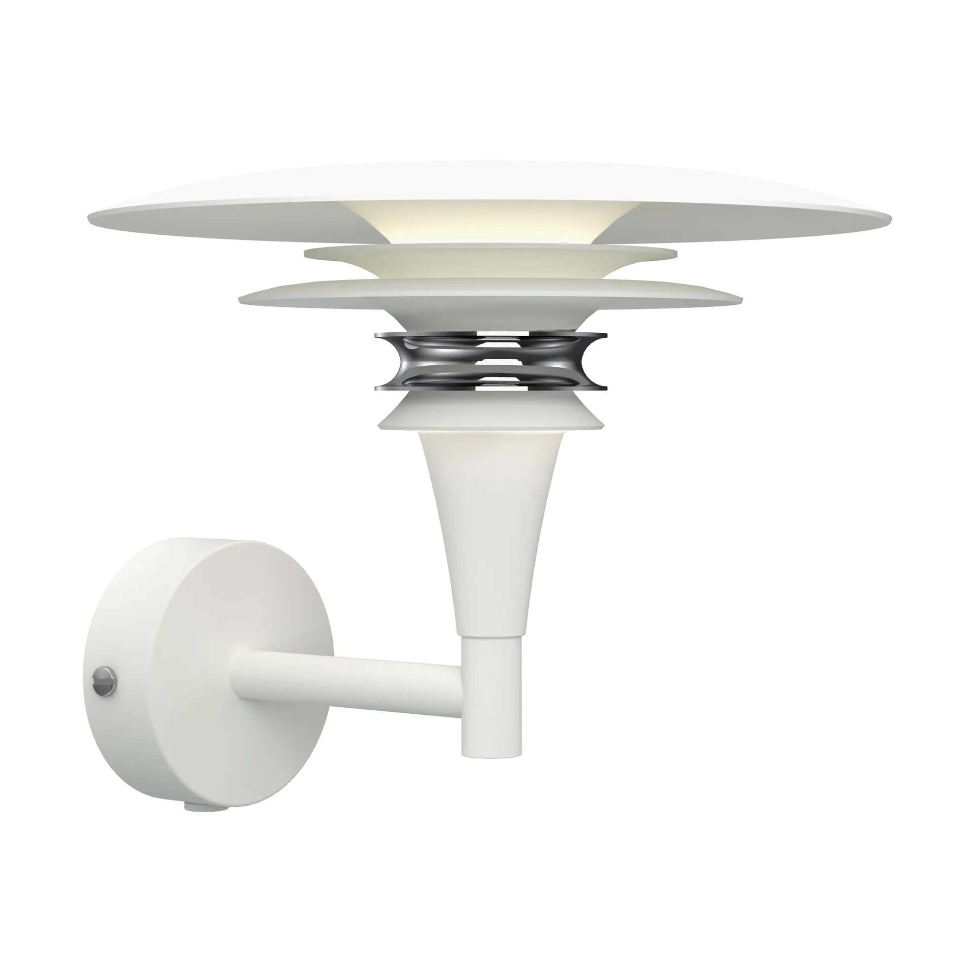 Diablo wall lamp Ø20 cm, Matte white-chrome Belid