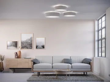 Soft ceiling lamp Ø44 cm - grey wool - Belid