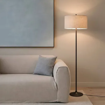 Soft floor lamp - Linen natural-metallic bronze, Ø44x149.5 cm - Belid