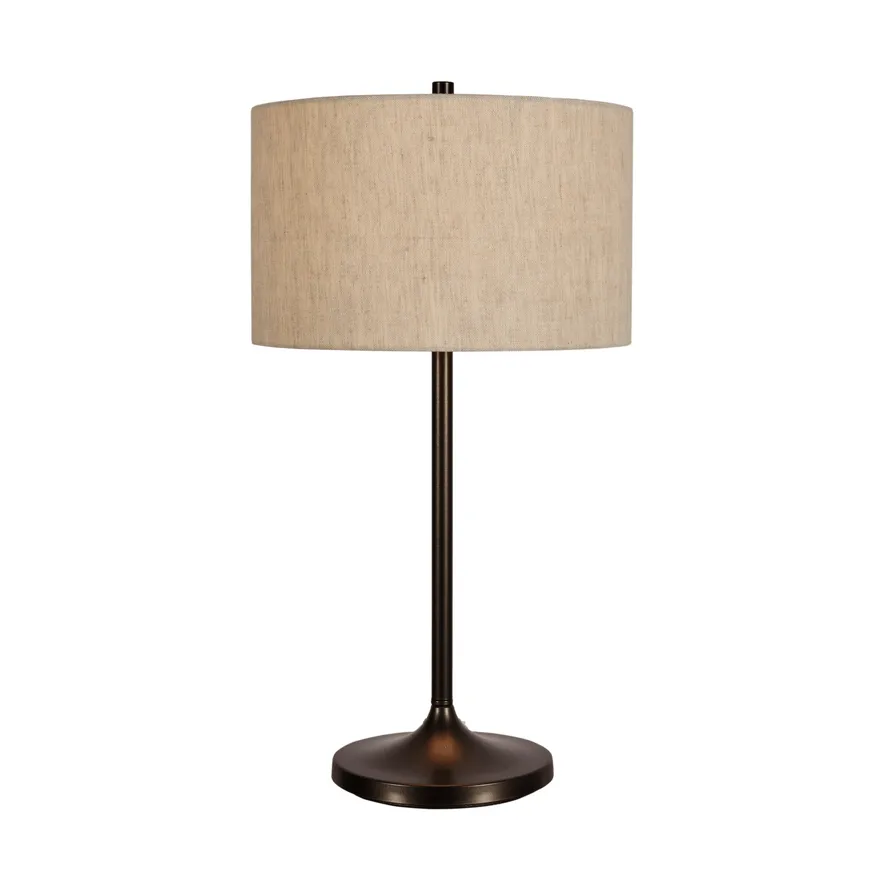 Soft table lamp, Linen natural-metallic bronze, Ø34x64 cm Belid