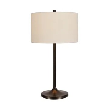 Soft table lamp - Linen white-metallic bronze, Ø34x64 cm - Belid