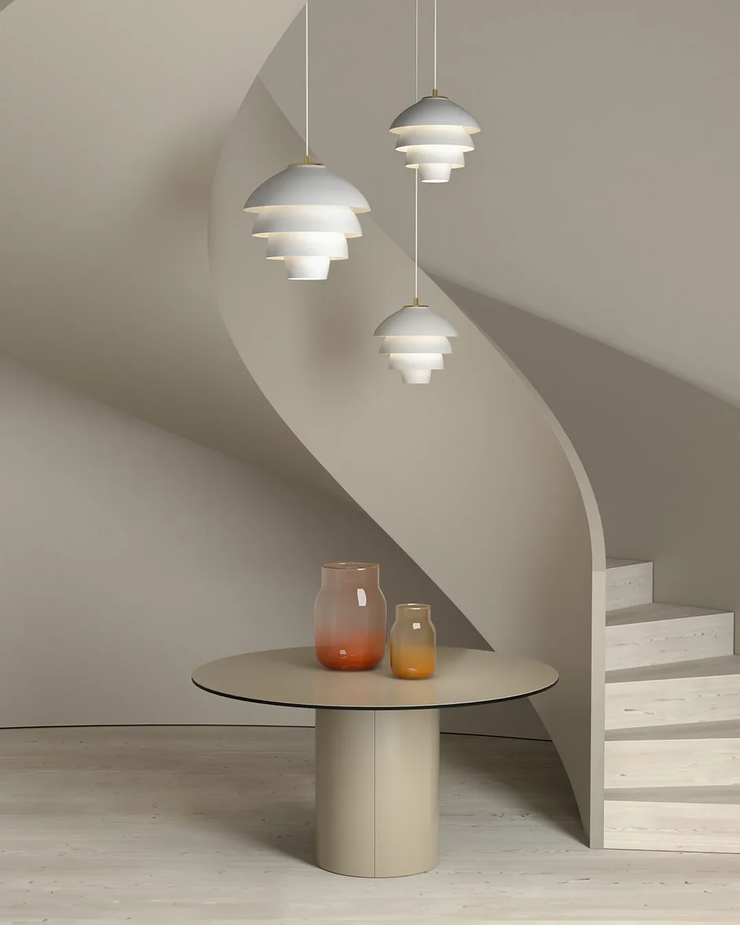 Valencia pendant lamp Ø42 cm, Matt white - brass Belid