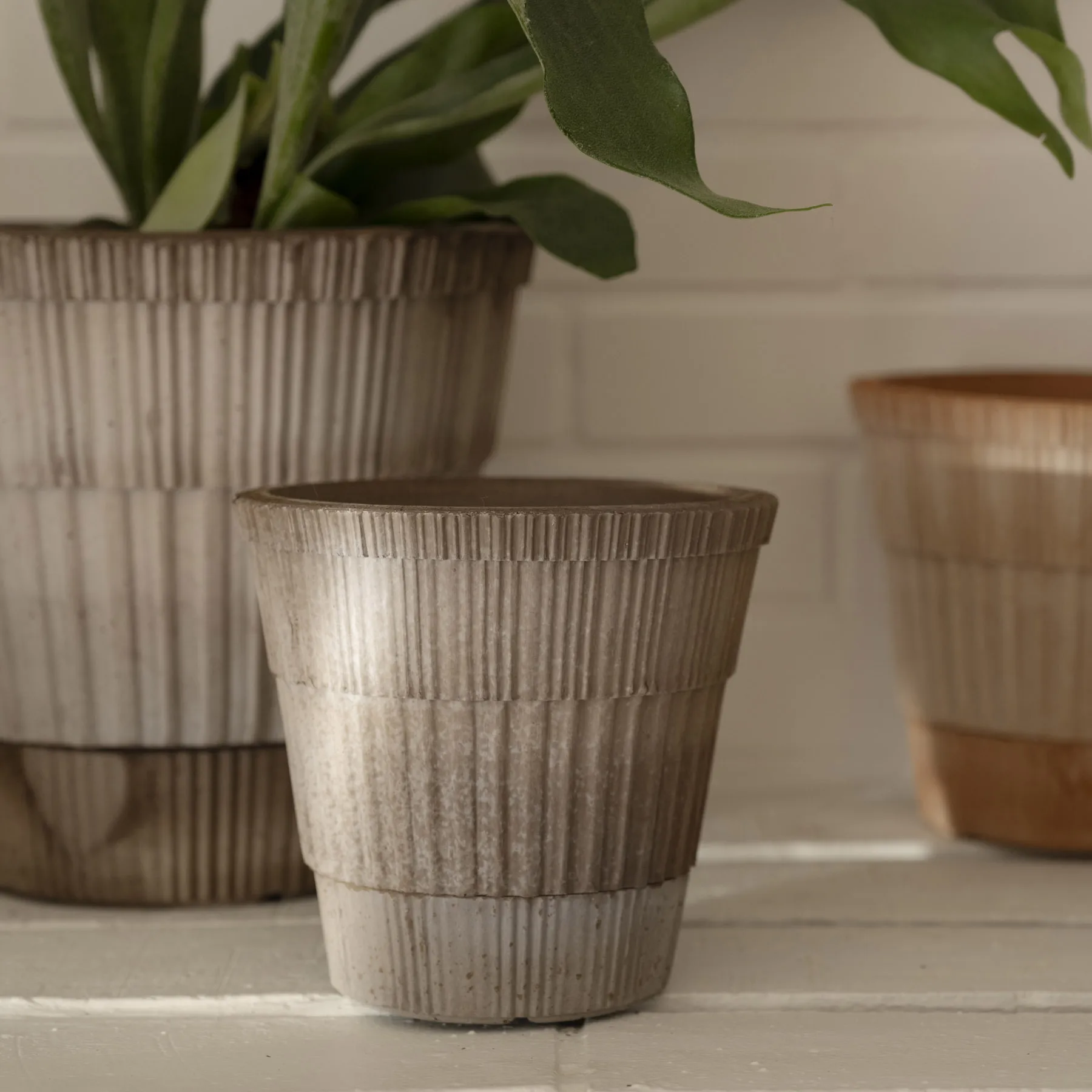 Atlas raw pot with saucer, Grey, Ø16 cm Bergs Potter