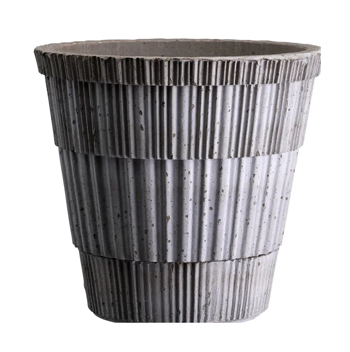 Atlas raw pot with saucer - Grey, Ø25 cm - Bergs Potter