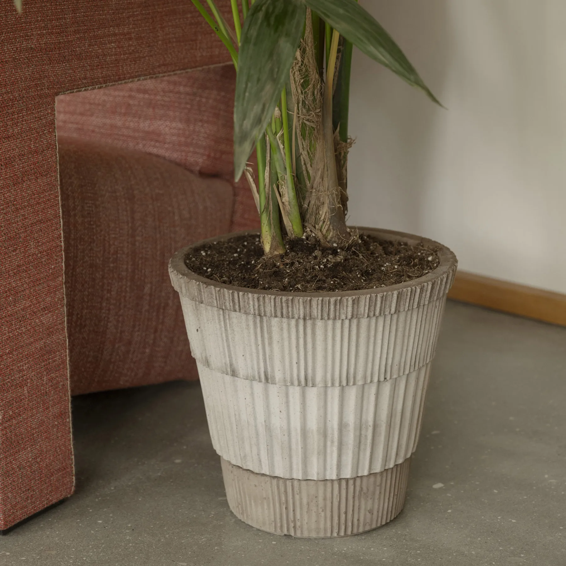Atlas raw pot with saucer, Grey, Ø25 cm Bergs Potter