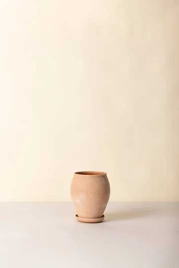 Delphi pot with saucer, 2 pieces - Pink, Ø22 cm, tall - Bergs Potter