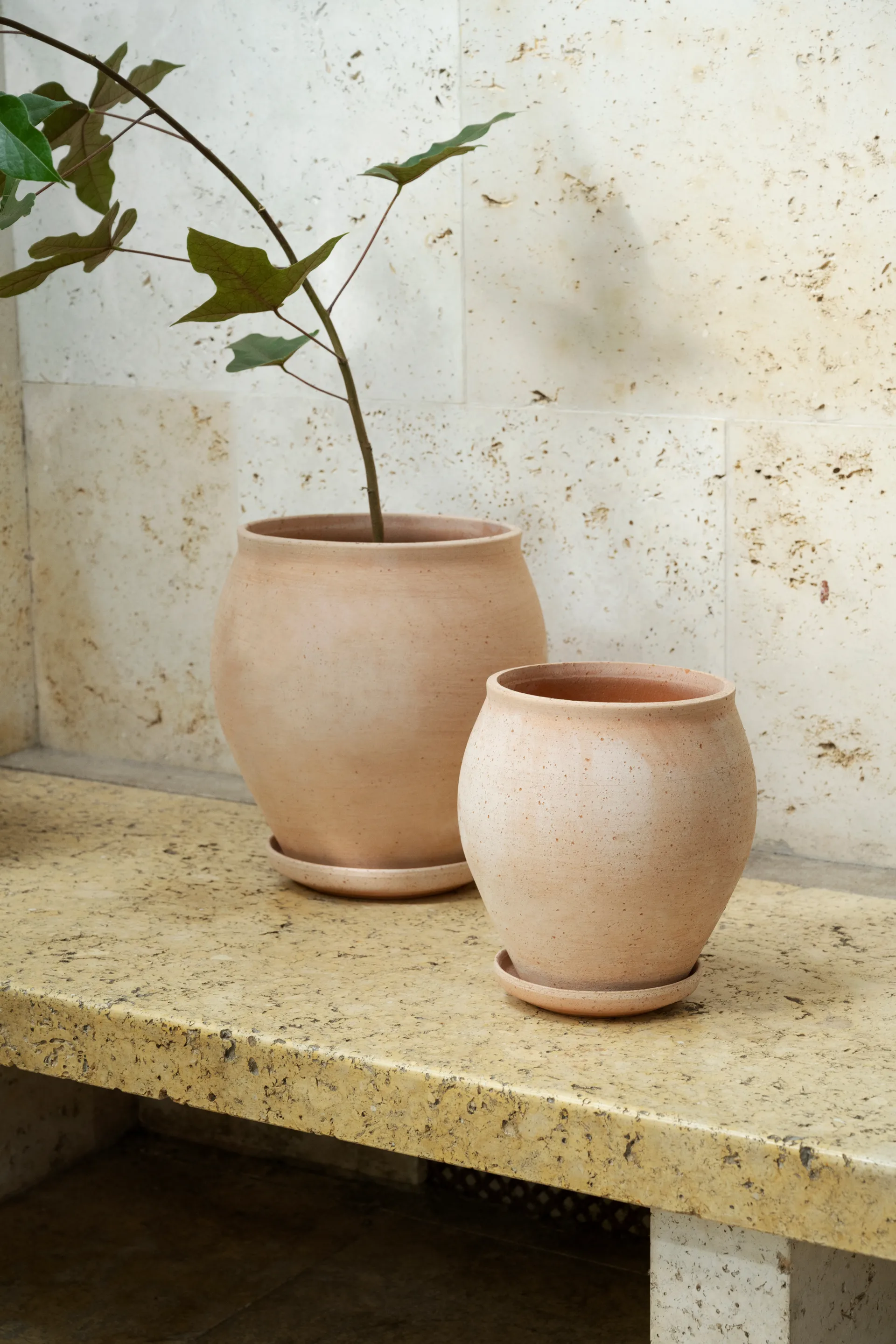 Delphi pot with saucer, 2 pieces, Pink, Ø26 cm Bergs Potter