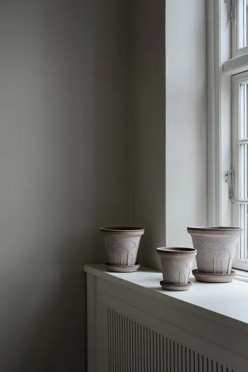 Fleur pot with saucer, 2 pieces - Grey, Ø12 cm - Bergs Potter