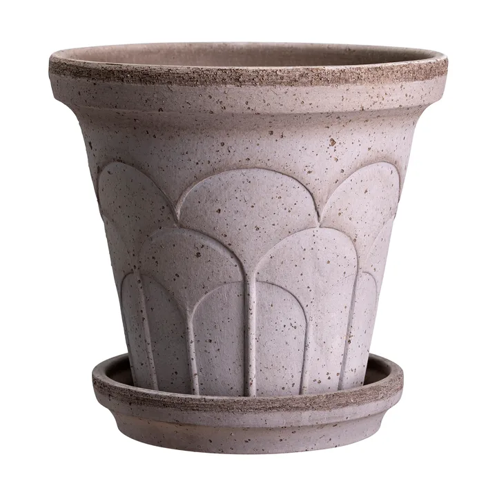 Fleur pot with saucer, 2 pieces - Grey, Ø16 cm - Bergs Potter