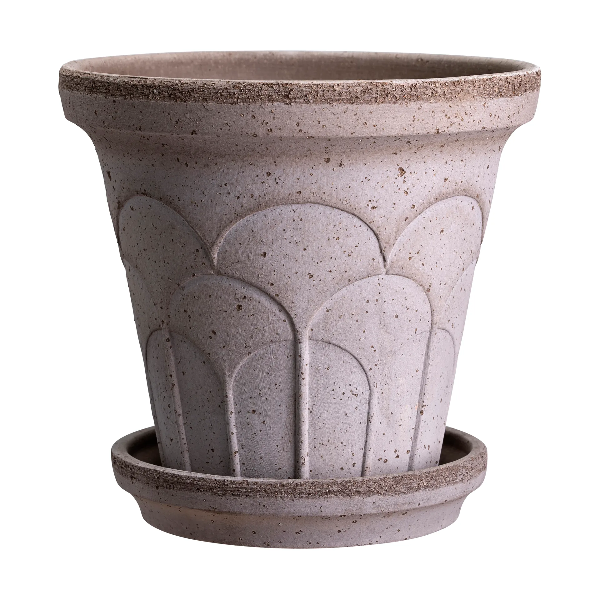 Fleur pot with saucer, 2 pieces, Grey, Ø25 cm Bergs Potter