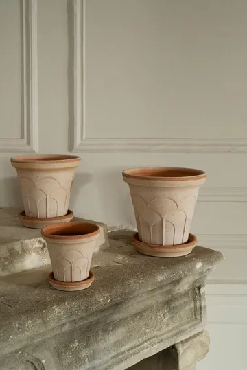 Fleur pot with saucer, 2 pieces - Pink, Ø12 cm - Bergs Potter