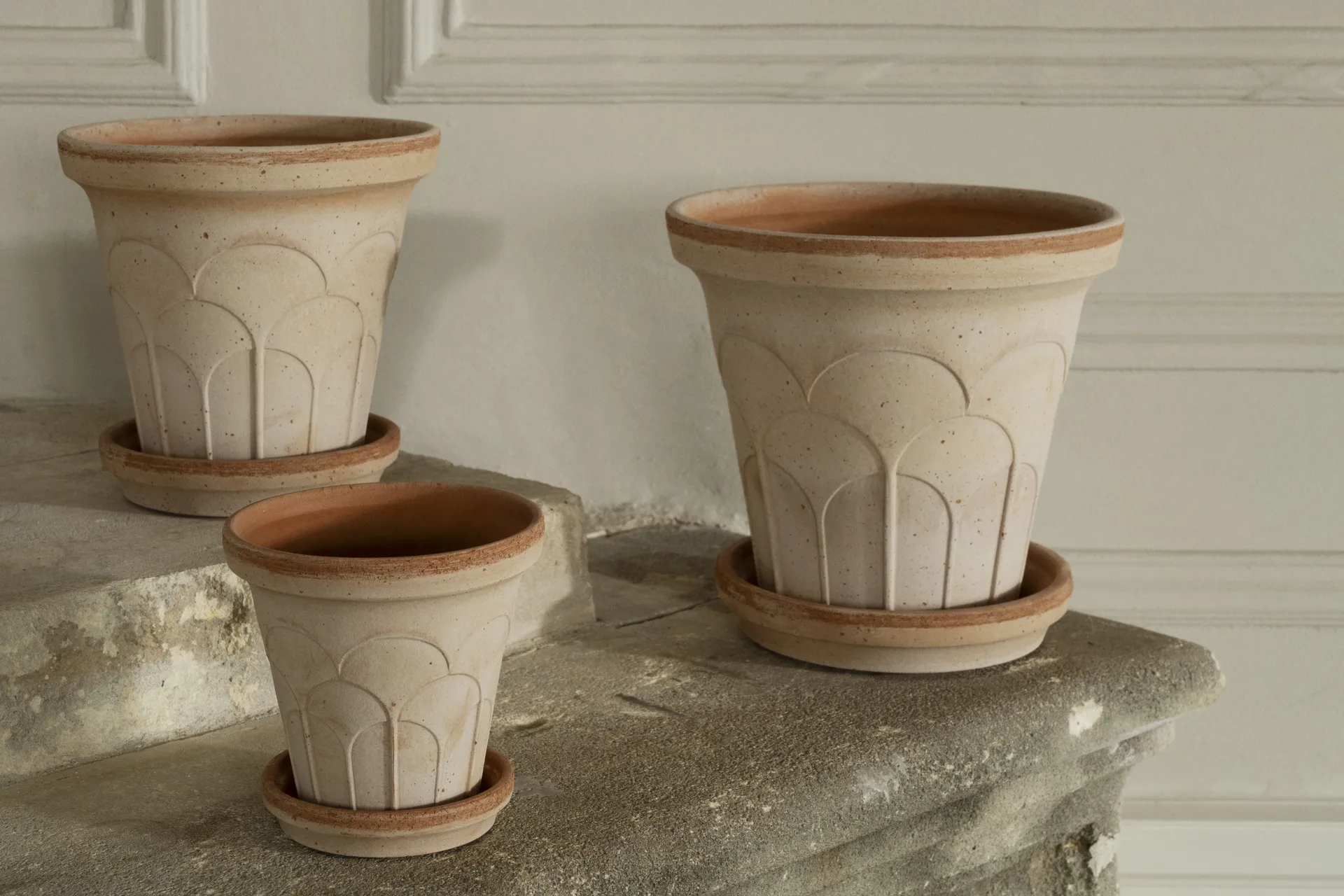 Fleur pot with saucer, 2 pieces, Pink, Ø18 cm Bergs Potter