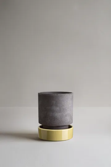 Hoff pot - Ø14 cm, Raw Grey-Pale Yellow - Bergs Potter
