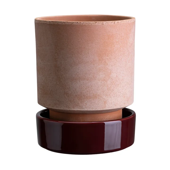Hoff pot - Ø14 cm, Raw Rosa-Deep Burgundy - Bergs Potter