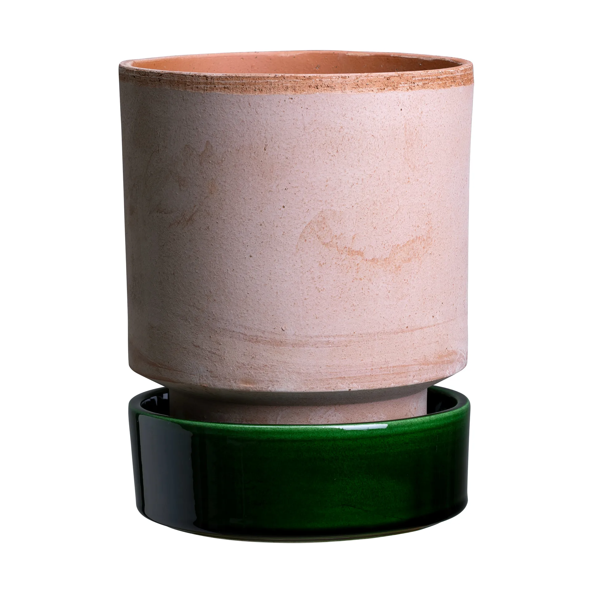 Hoff pot, Ø14 cm, Raw Rosa-Emerald Green Bergs Potter