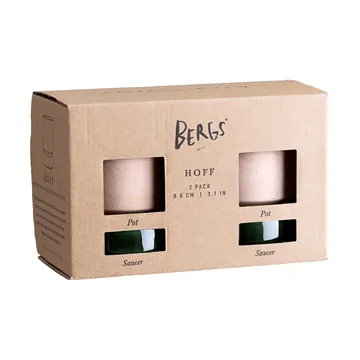 Hoff pot 2-pack - Ø8 cm, Raw Pink-Emerald Green - Bergs Potter