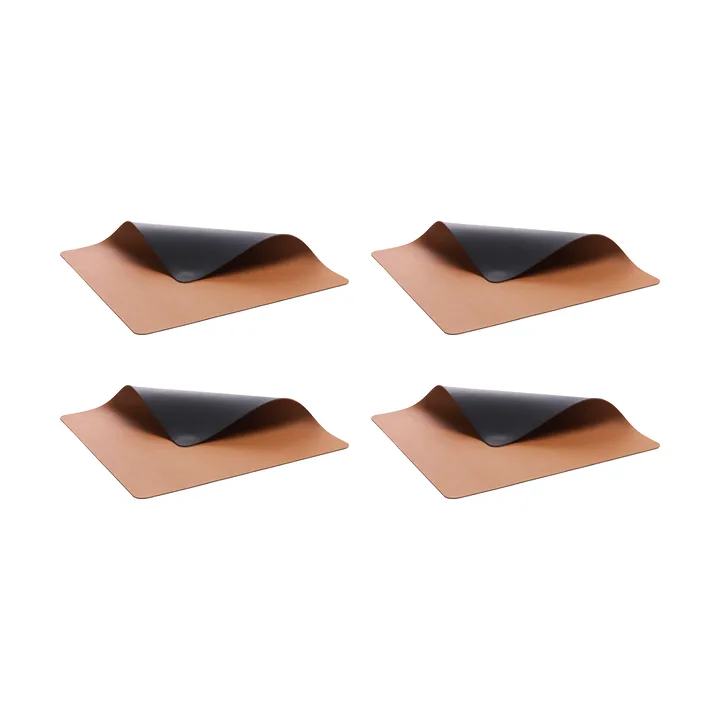 Bitz placemat 33x46 cm 4-pack - Black-brown - Bitz