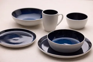 Bitz plate gastro Ø27 cm - White-dark blue - Bitz