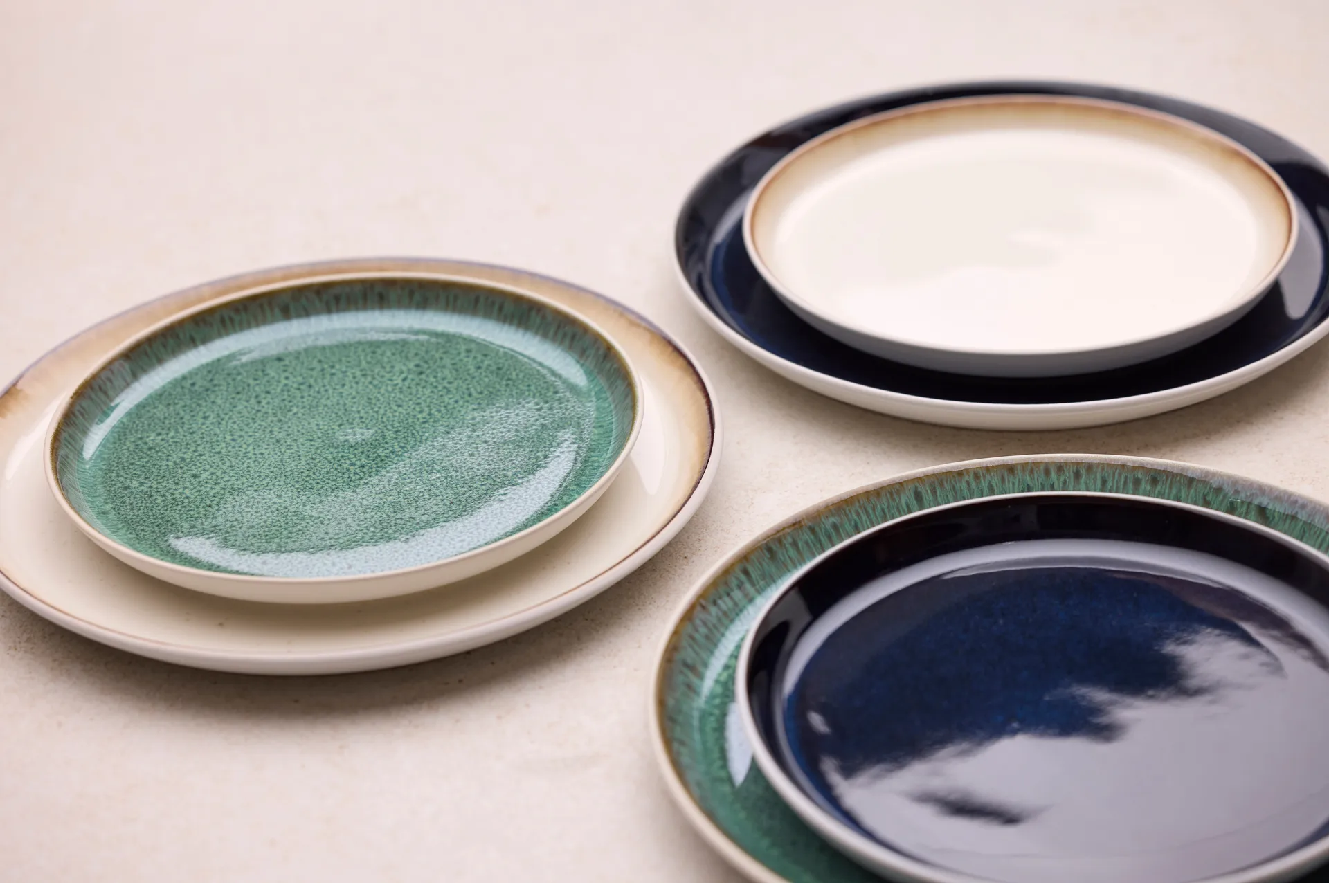Bitz plate gastro Ø27 cm, White-dark blue Bitz
