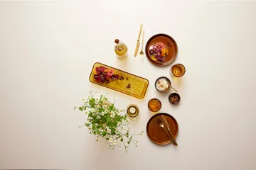 Kusintha serving dish rectangular 14x38 cm - Amber - Bitz