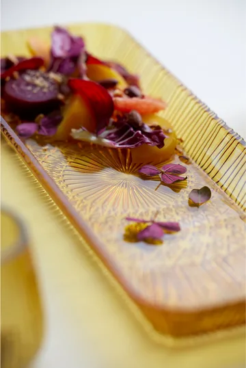 Kusintha serving dish rectangular 14x38 cm - Amber - Bitz