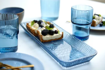 Kusintha serving dish rectangular 14x38 cm - Blue - Bitz
