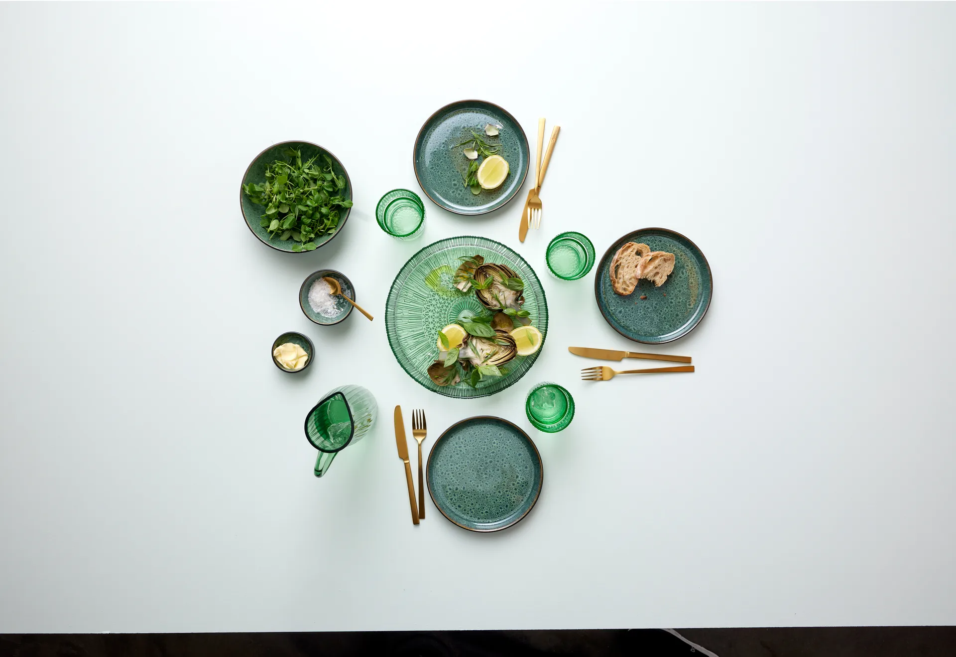 Kusintha serving dish round Ø30 cm, Green Bitz