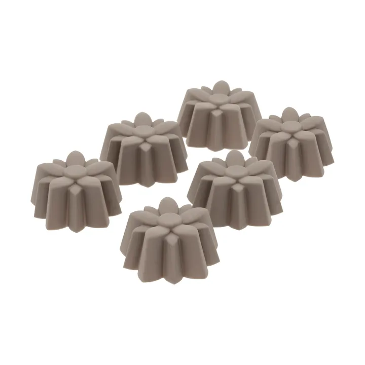 Muffin mold silicone 6 holes - Flower, latte - Blomsterbergs