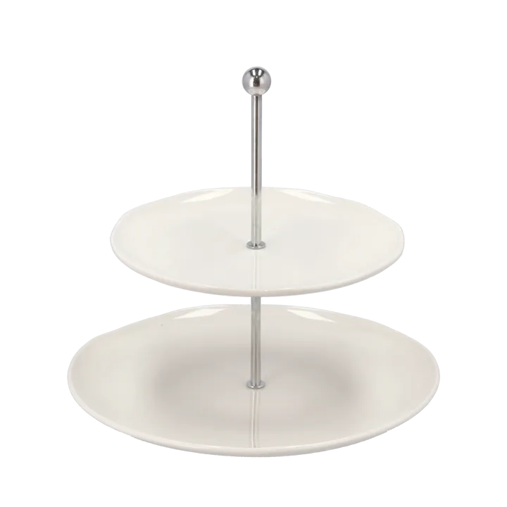 Tiered Tray 27 cm-20 cm - White - Blomsterbergs
