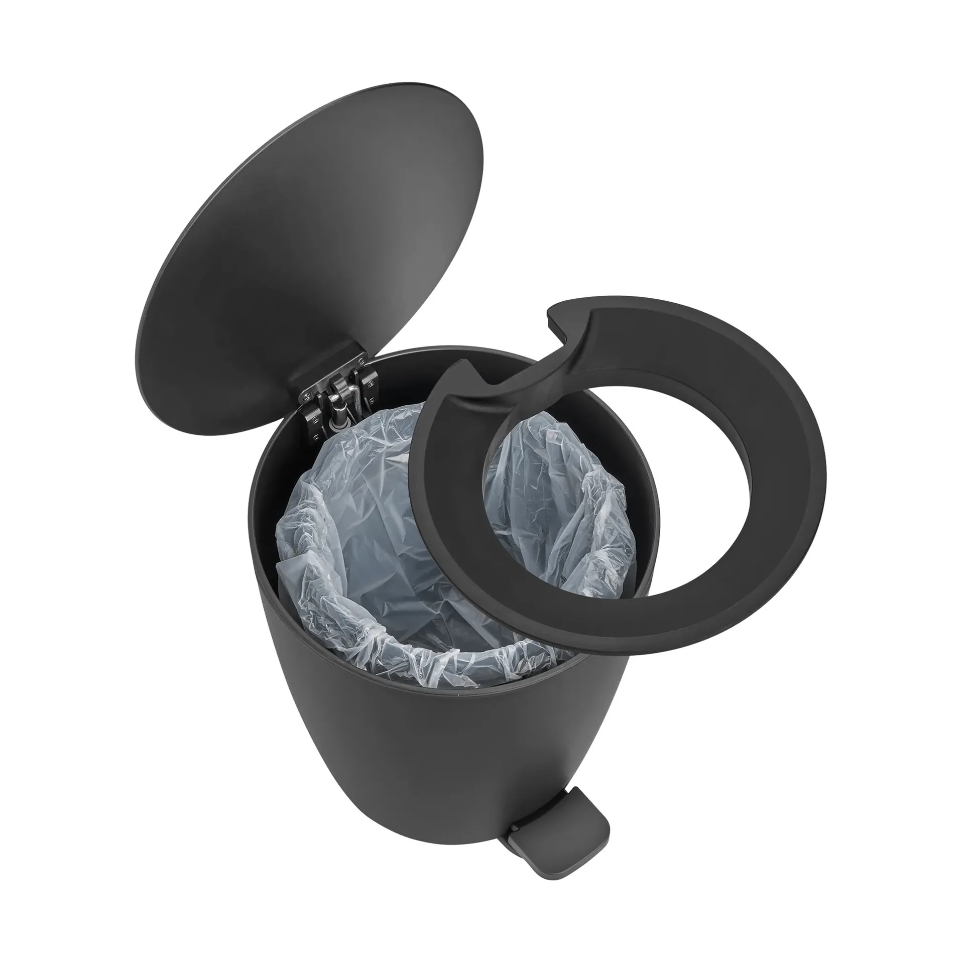 Ava pedal bin, Black, 3 l blomus