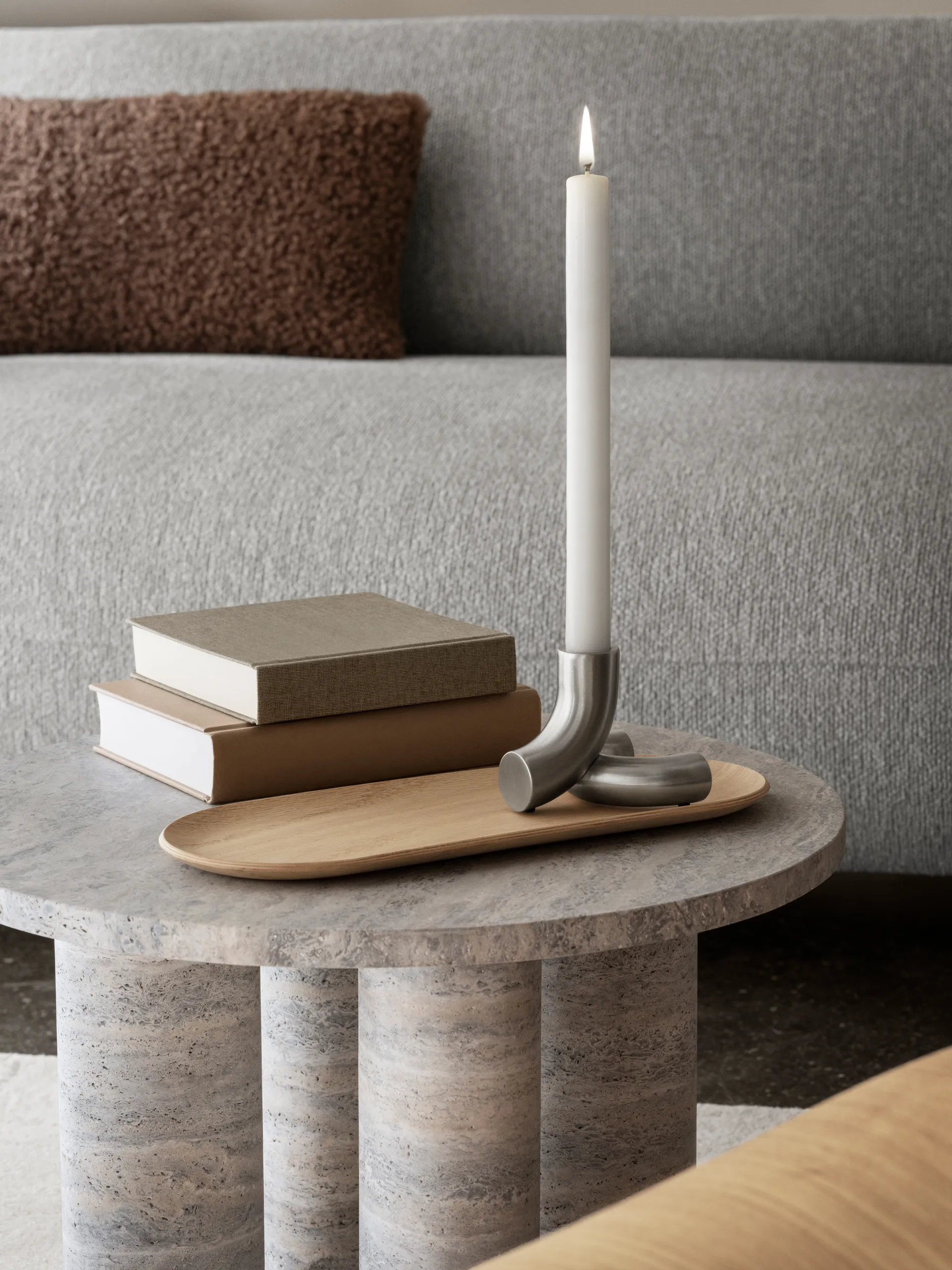 Doodle candle holder, Matte stainless steel blomus
