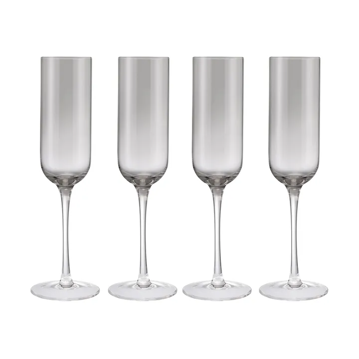 Fuumi champagne glass 22 cl 4-pack - Smoke-clear - blomus