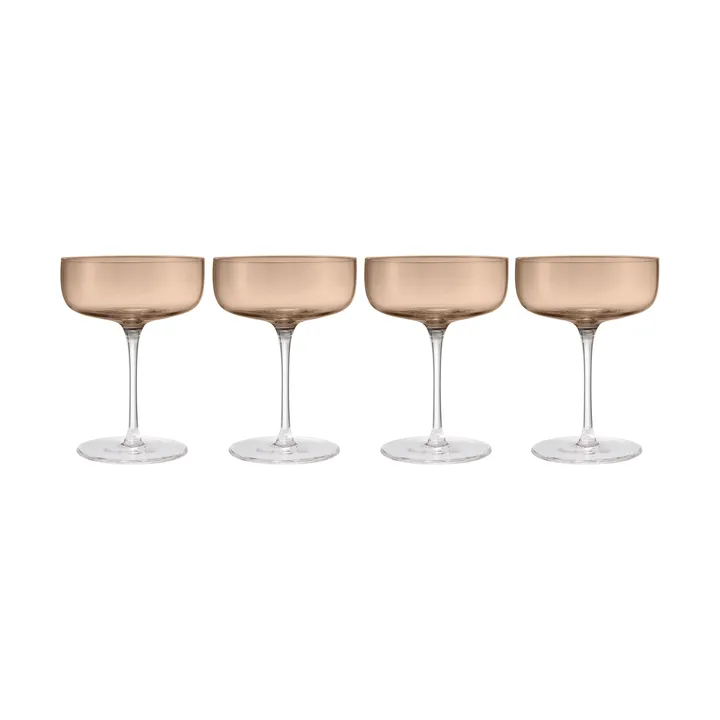 Fuumi champagne glass Coupe 28 cl 4-pack - Coffee-clear - blomus
