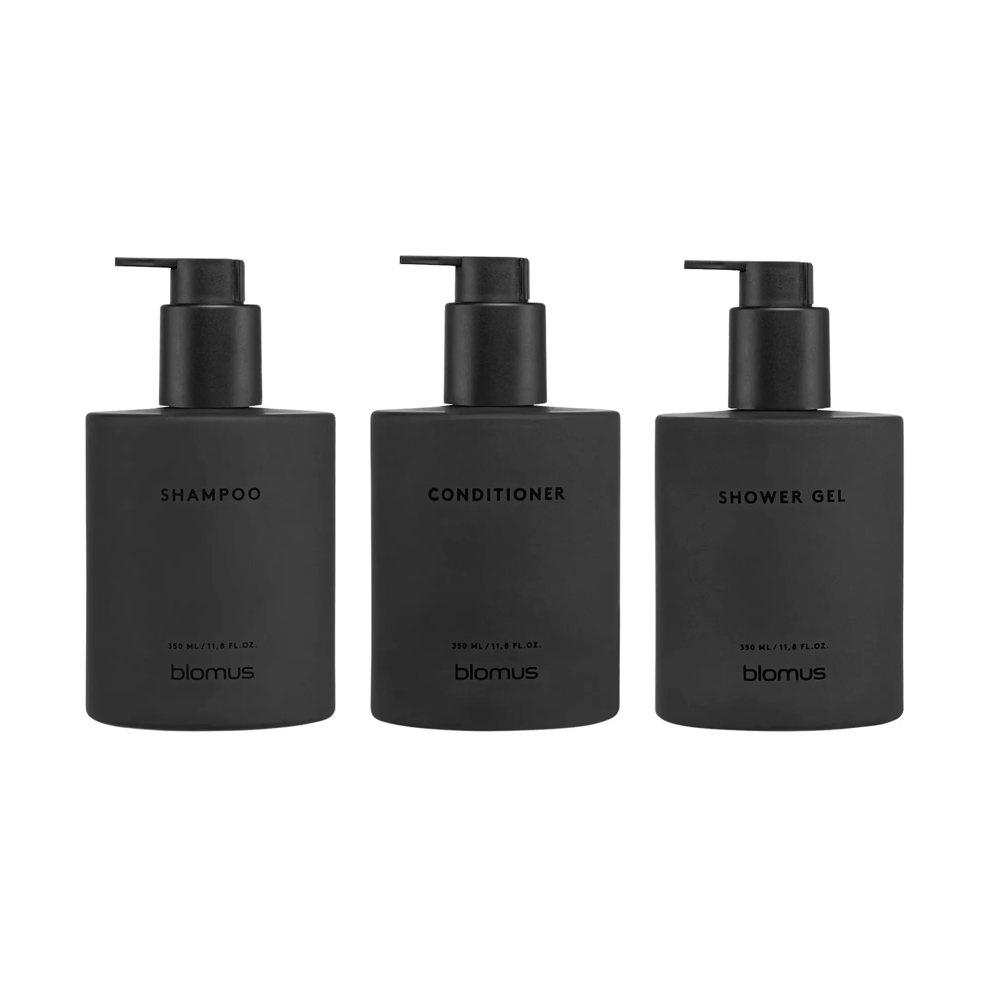 Kirei glass bottles incl. wall holder, 3-pack, Smoke, glue-mounted blomus