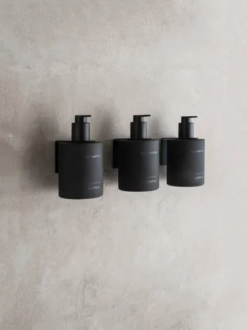 Kirei glass bottles incl. wall holder, 3-pack - Smoke, glue-mounted - blomus